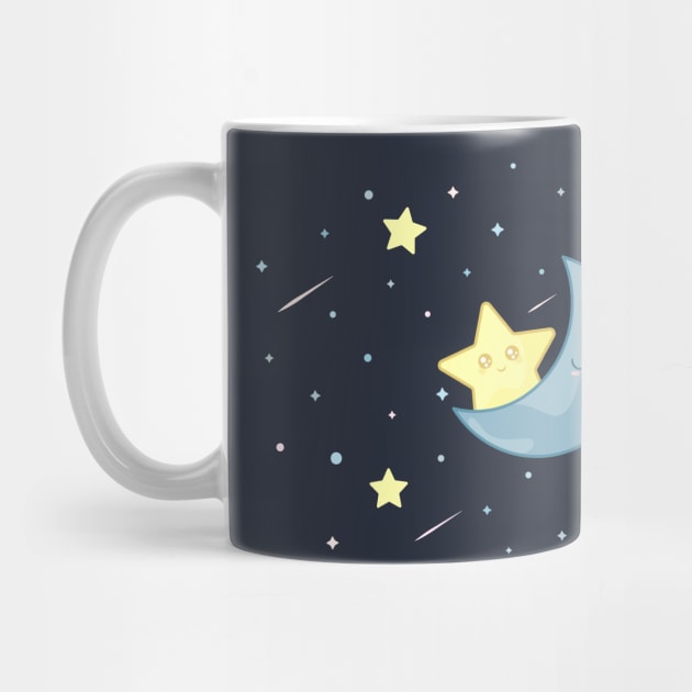 Good Night Moon And Star Cute Logo Design by Al-loony
